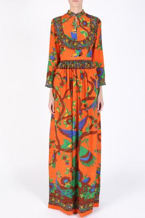 Band collar long patterned dress, zdjęcie 2 Band collar long patterned dress od Gucci